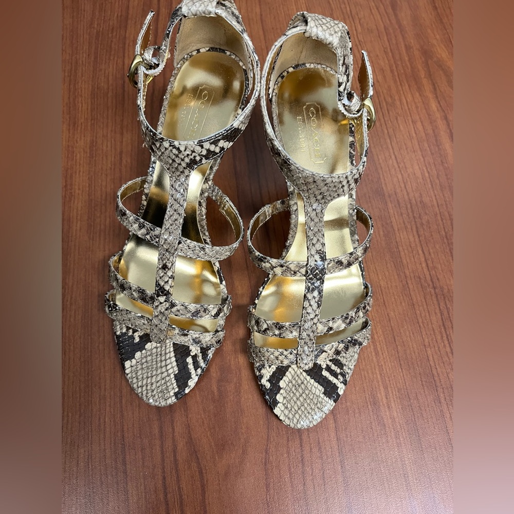 Coach Hayden Snake Print Heels